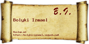 Bolyki Izmael névjegykártya
